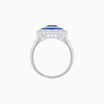 Load image into Gallery viewer, Oval-Cut Art Deco Floral Radiance Ring with Diamond and Gemstone