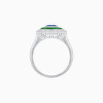 Load image into Gallery viewer, Oval-Cut Art Deco Floral Radiance Ring with Diamond and Gemstone
