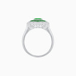 Load image into Gallery viewer, Oval-Cut Art Deco Floral Radiance Ring with Diamond and Gemstone