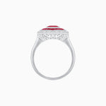 Load image into Gallery viewer, Oval-Cut Art Deco Floral Radiance Ring with Diamond and Gemstone