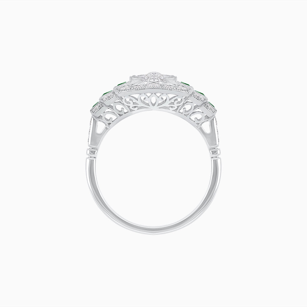 Art Deco Style Stepped Down Illusion Diamond Ring