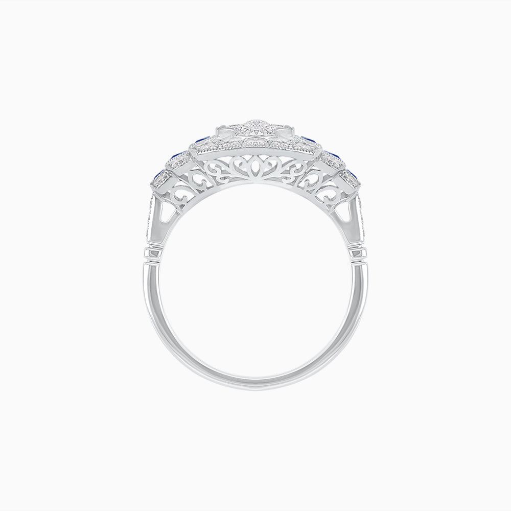 Art Deco Style Stepped Down Illusion Diamond Ring