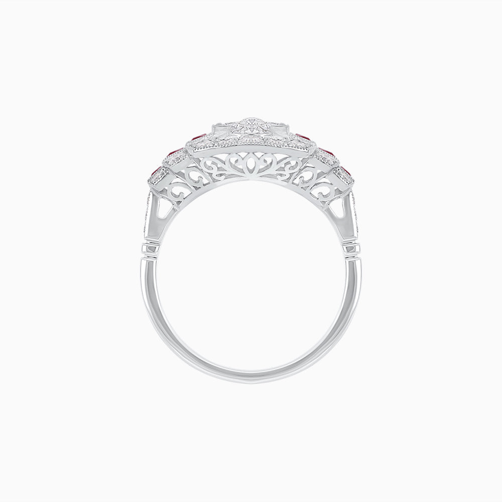 Art Deco Style Stepped Down Illusion Diamond Ring