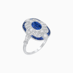 Load image into Gallery viewer, Scarab Vintage Art Deco Style Cocktail Ring with Diamond and Gemstone