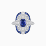 Load image into Gallery viewer, Scarab Vintage Art Deco Style Cocktail Ring with Diamond and Gemstone
