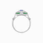 Load image into Gallery viewer, Scarab Vintage Art Deco Style Cocktail Ring with Diamond and Gemstone