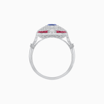 Load image into Gallery viewer, Scarab Vintage Art Deco Style Cocktail Ring with Diamond and Gemstone