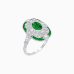 Load image into Gallery viewer, Scarab Vintage Art Deco Style Cocktail Ring with Diamond and Gemstone