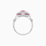 Load image into Gallery viewer, Scarab Vintage Art Deco Style Cocktail Ring with Diamond and Gemstone