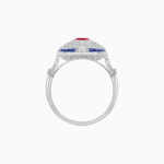 Load image into Gallery viewer, Scarab Vintage Art Deco Style Cocktail Ring with Diamond and Gemstone