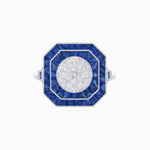 Load image into Gallery viewer, Art Deco Style Double Halo Illusion Ring
