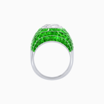 Load image into Gallery viewer, Art Deco Inspired Oval Cut Invisible-Set Mosaic Dome Ring