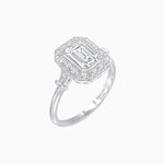 Load image into Gallery viewer, Art Deco Inspired Bezel-Set Emerald Cut Octagonal Halo Ring