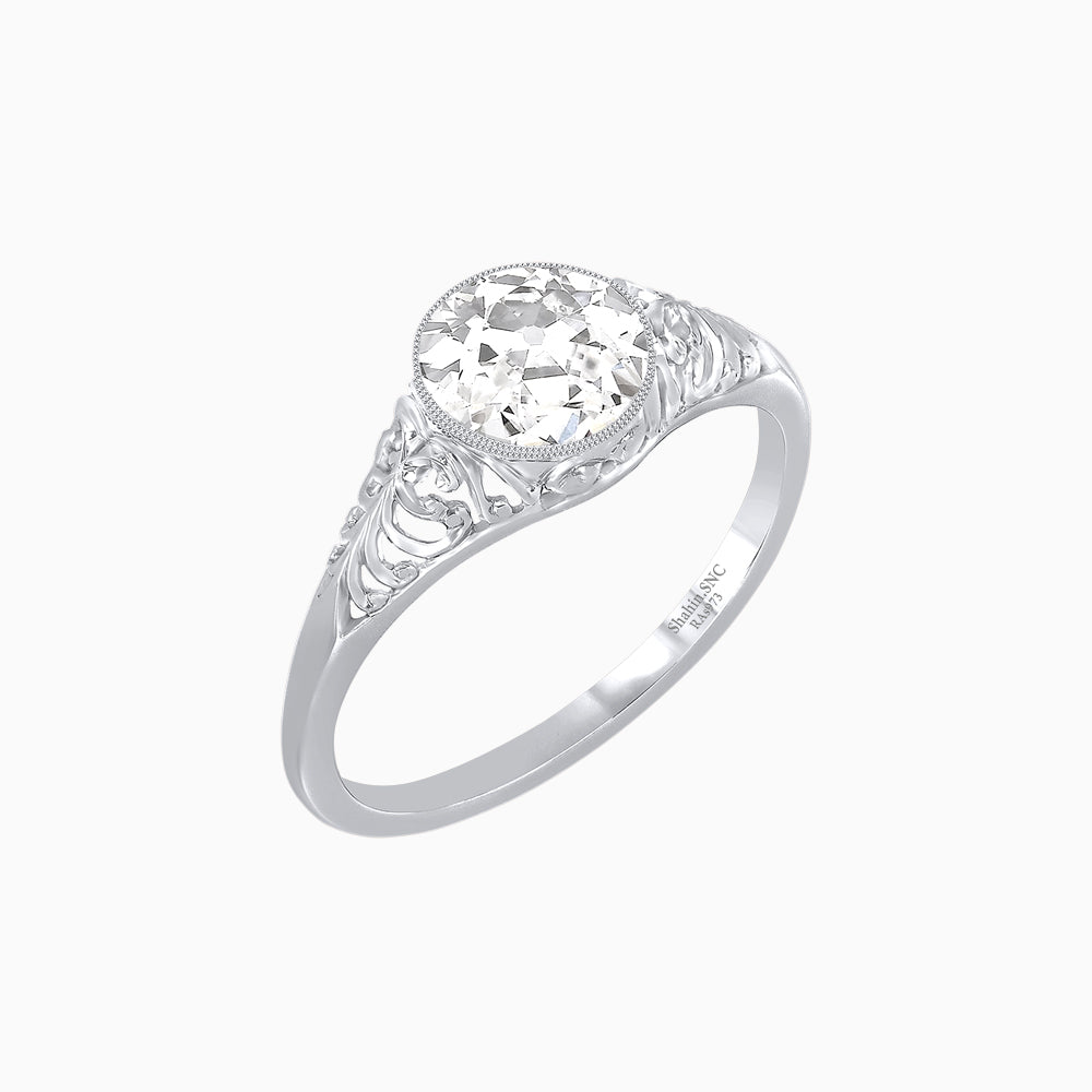 Antique Inspired Round Center Mounting Ring with Scrollwork