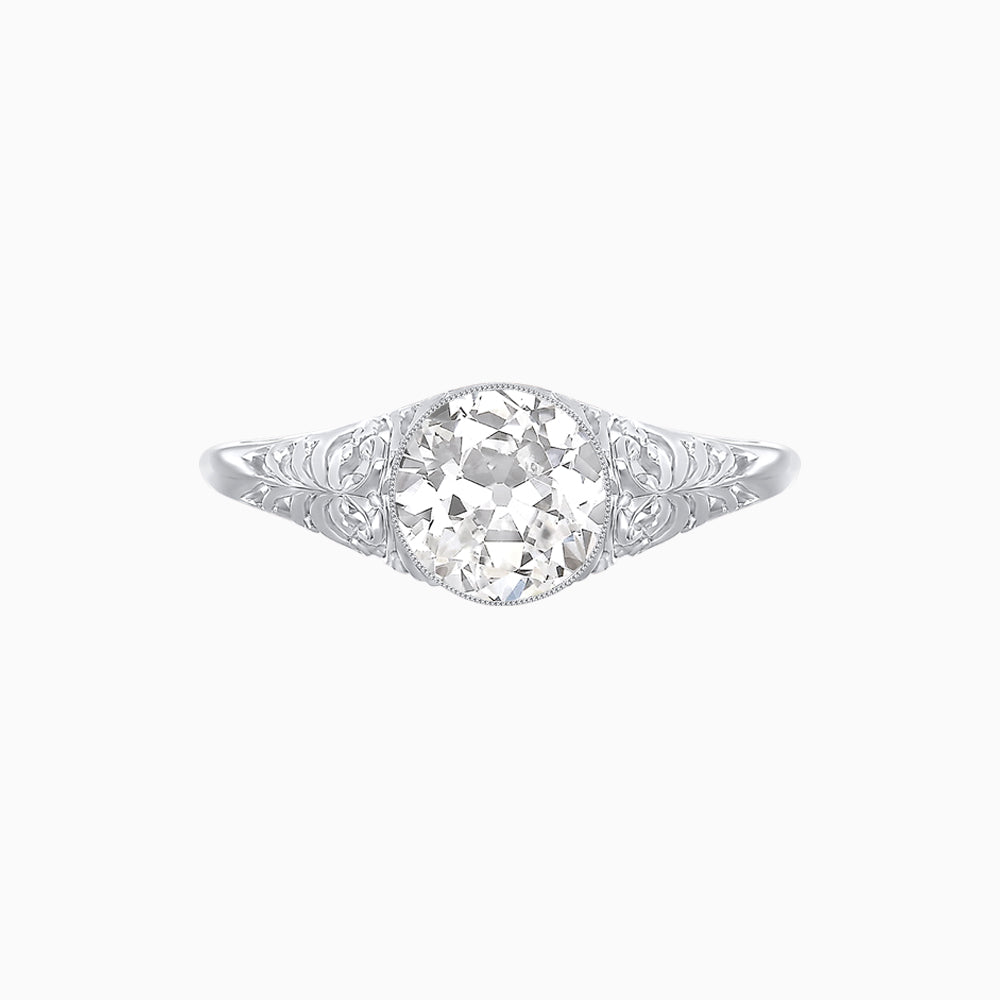 Antique Inspired Round Center Mounting Ring with Scrollwork