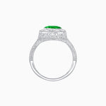 Load image into Gallery viewer, Antique Inspired Round Cut Milgrain Diamond Halo Ring