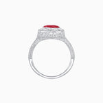 Load image into Gallery viewer, Antique Inspired Round Cut Milgrain Diamond Halo Ring
