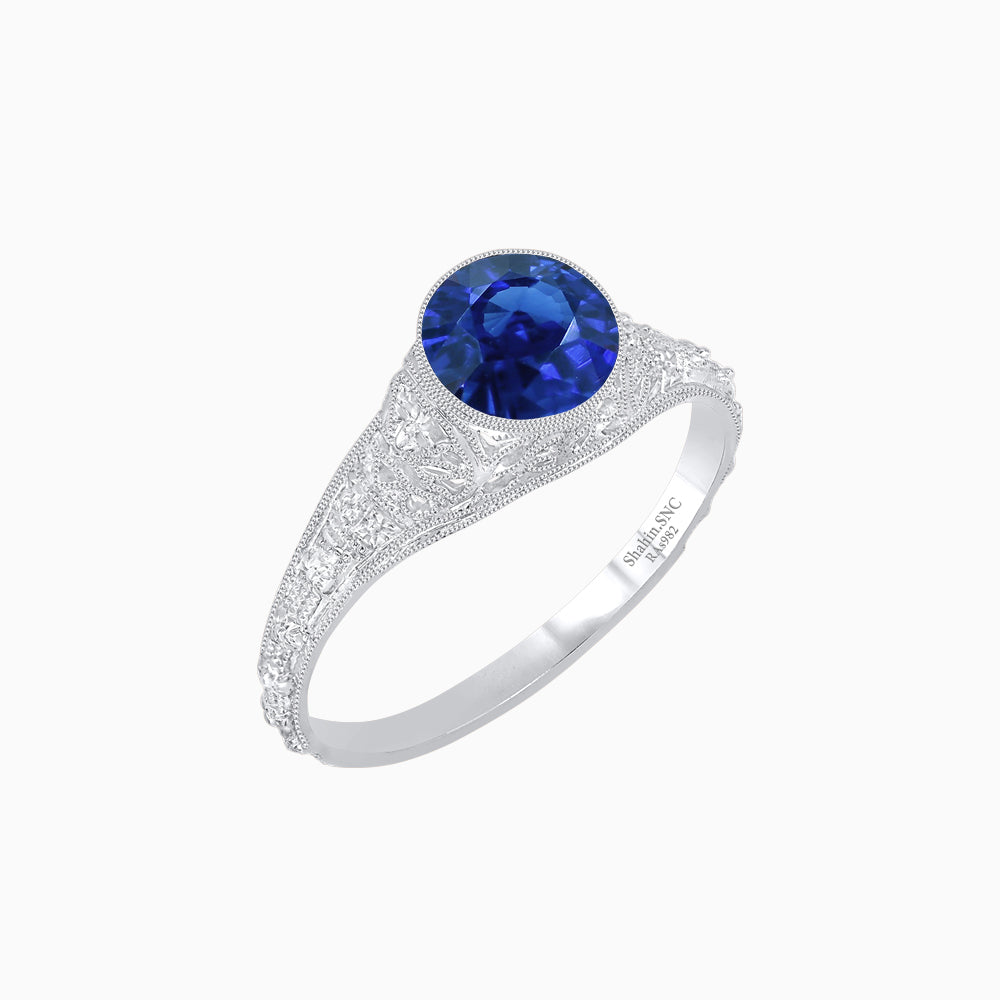 Edwardian Inspired Round Center Filigree Mounting Ring
