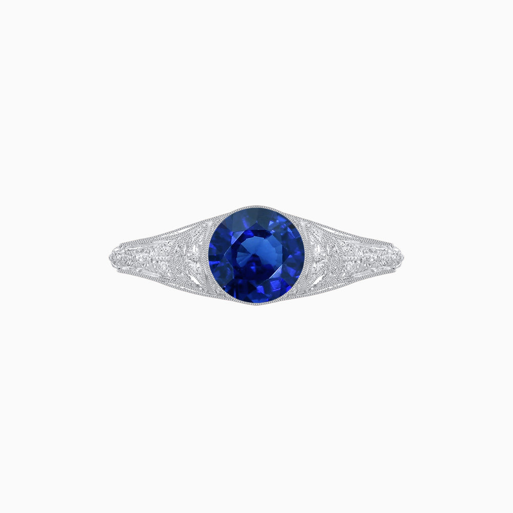 Edwardian Inspired Round Center Filigree Mounting Ring