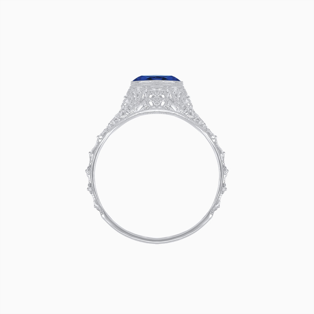Edwardian Inspired Round Center Filigree Mounting Ring
