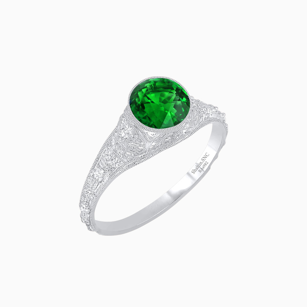 Edwardian Inspired Round Center Filigree Mounting Ring