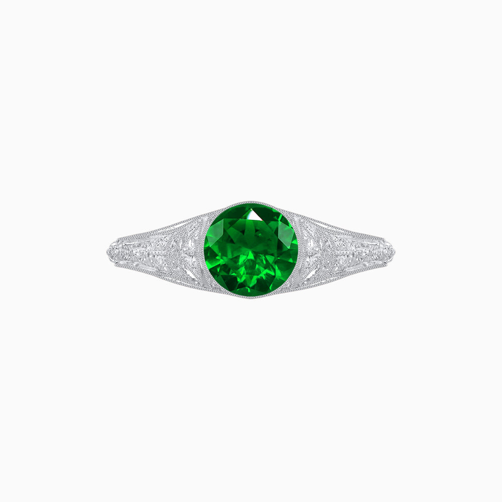 Edwardian Inspired Round Center Filigree Mounting Ring