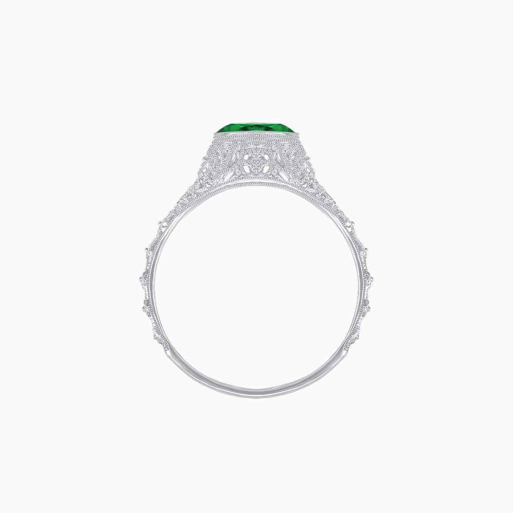 Edwardian Inspired Round Center Filigree Mounting Ring