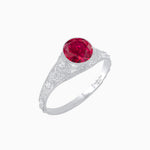 Load image into Gallery viewer, Edwardian Inspired Round Center Filigree Mounting Ring