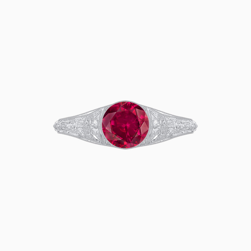 Edwardian Inspired Round Center Filigree Mounting Ring