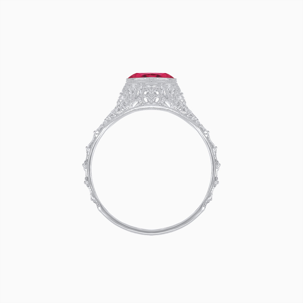 Edwardian Inspired Round Center Filigree Mounting Ring