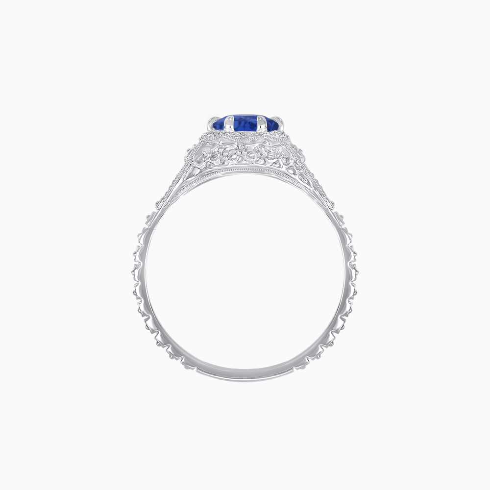 Edwardian Inspired Round Cut Filigree Engagement Ring