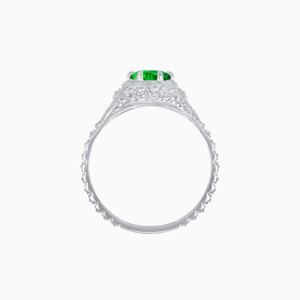 Edwardian Inspired Round Cut Filigree Engagement Ring