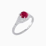 Load image into Gallery viewer, Edwardian Inspired Round Cut Filigree Engagement Ring
