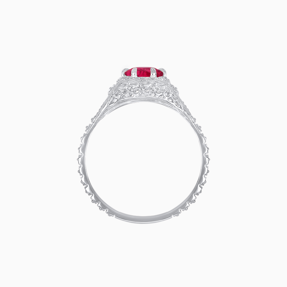 Edwardian Inspired Round Cut Filigree Engagement Ring