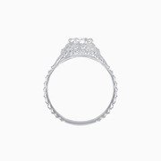 Edwardian Inspired Round Cut Filigree Engagement Ring