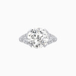 Load image into Gallery viewer, Vintage Inspired Round Cut Engagement Ring with Diamond Shoulders