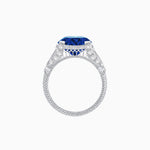 Load image into Gallery viewer, Vintage Inspired Round Cut Engagement Ring with Diamond Shoulders