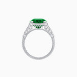 Load image into Gallery viewer, Vintage Inspired Round Cut Engagement Ring with Diamond Shoulders