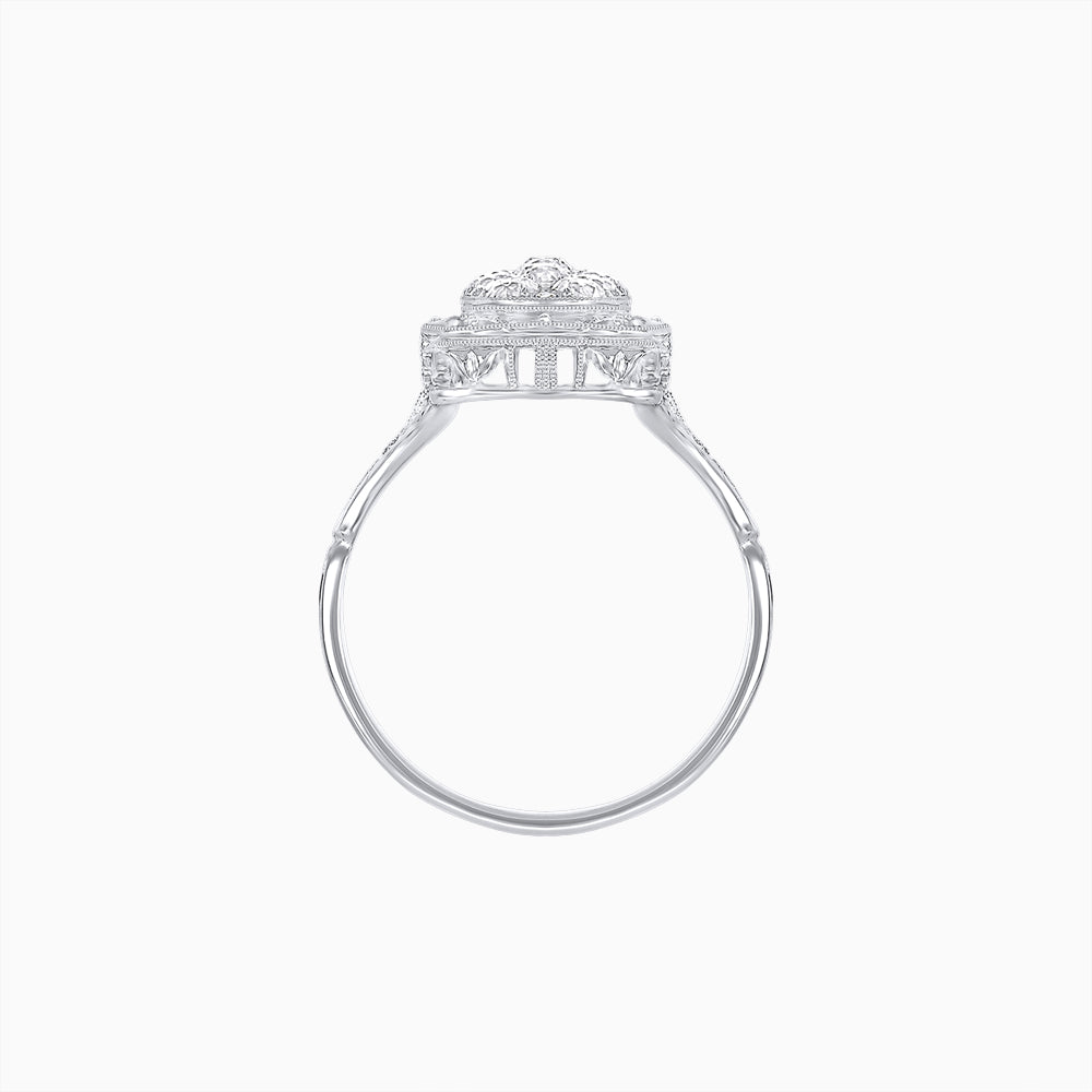 Antique Inspired Elongated Illusion Diamond Cocktail Ring