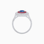 Load image into Gallery viewer, Vintage-Inspired Cushion Halo Diamond Engagement Ring with Gemstone (Mounting)