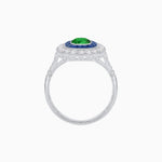 Load image into Gallery viewer, Vintage-Inspired Cushion Halo Diamond Engagement Ring with Gemstone (Mounting)