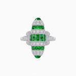 Load image into Gallery viewer, Art Deco Inspired Calibré-Cut Gemstone Barrel Cocktail Ring