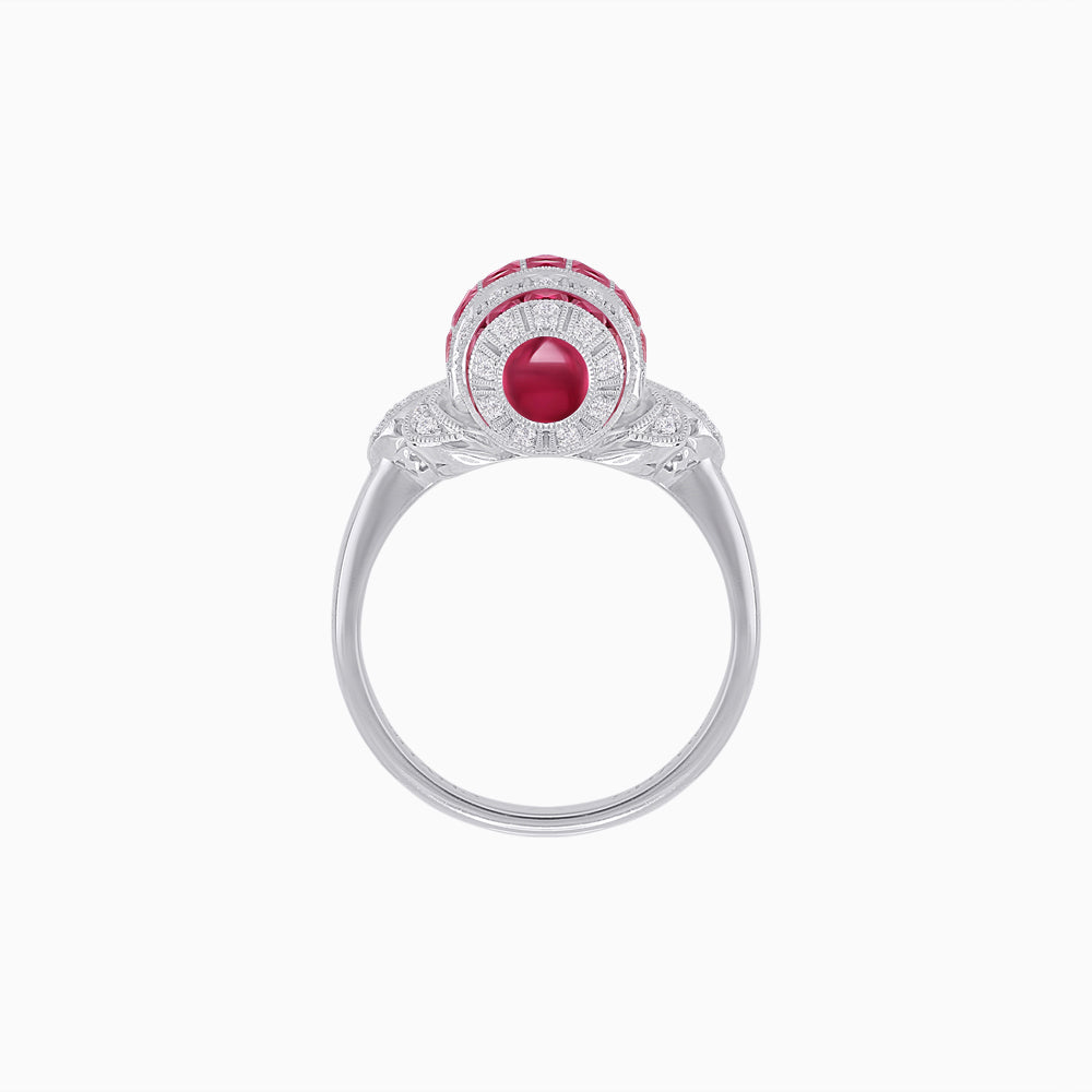Art Deco Inspired Calibré-Cut Gemstone Barrel Cocktail Ring