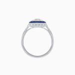 Load image into Gallery viewer, Art Deco Style Double Halo Ring Mounting with Emerald Cut Center Stone and Calibre-Cut Gemstone Halo