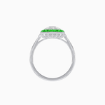 Load image into Gallery viewer, Art Deco Style Double Halo Ring Mounting with Emerald Cut Center Stone and Calibre-Cut Gemstone Halo