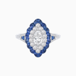 Load image into Gallery viewer, Antique Inspired Oval Cut Diamond and Cocktail Ring
