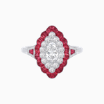 Load image into Gallery viewer, Antique Inspired Oval Cut Diamond and Cocktail Ring
