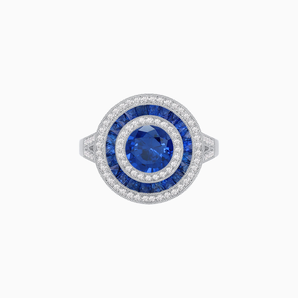 Vintage-Inspired Multi-Halo Gemstone Ring