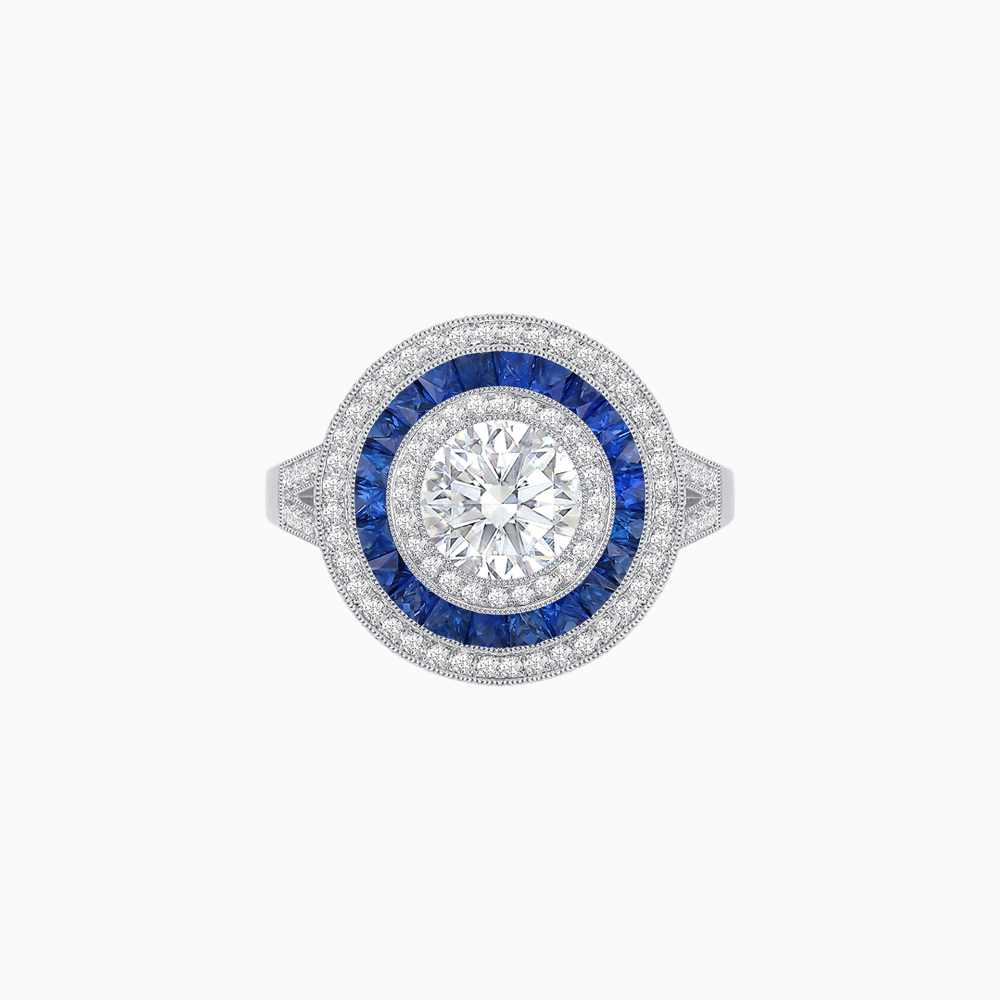 Vintage-Inspired Multi-Halo Gemstone Ring