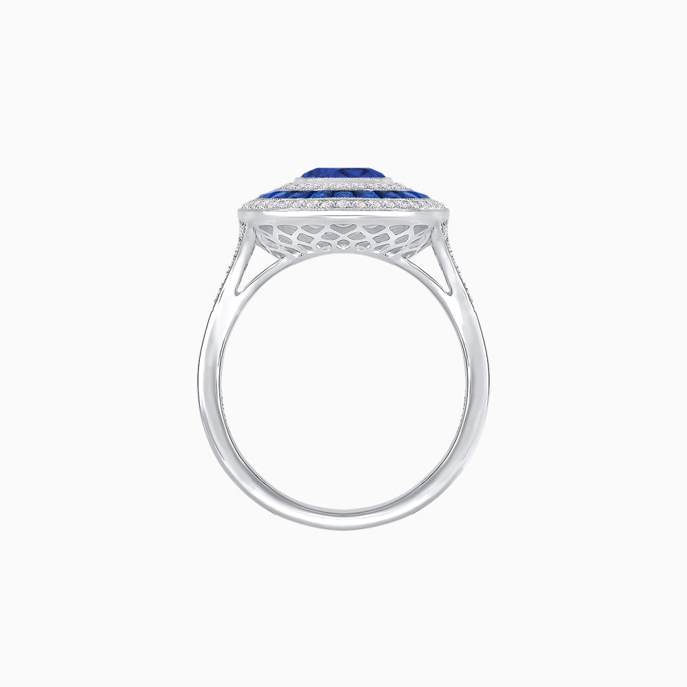 Vintage-Inspired Multi-Halo Gemstone Ring